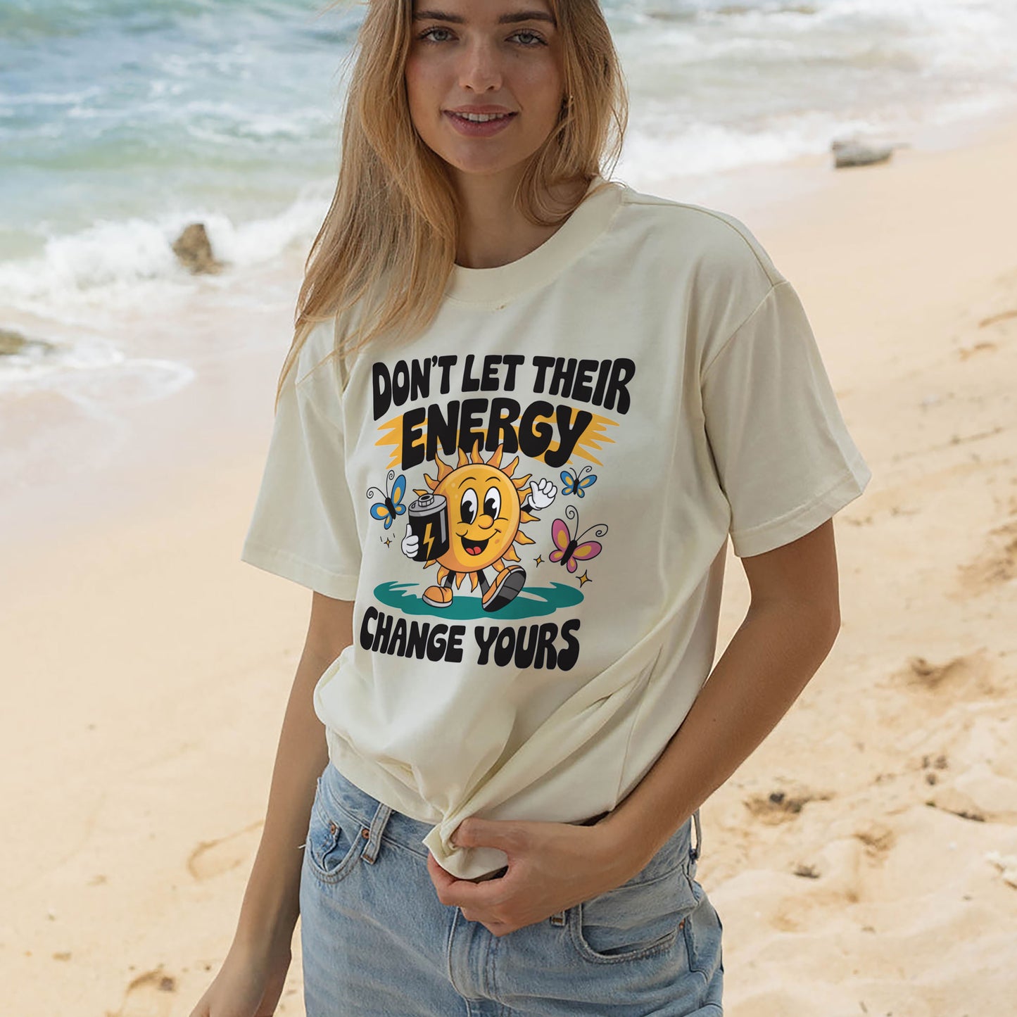 Positive Mindset Shirt – Don’t Let Their Energy Change Yours – Spiritual Growth Tee – Natural – Up To 5XL