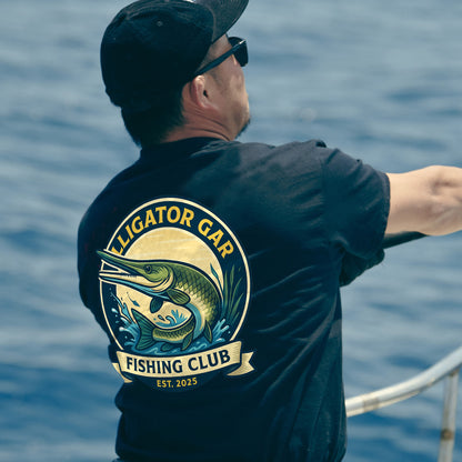 Alligator Gar Fishing Club Est. 2025 Shirt –  Gar Fishing T-Shirt For Fisherman - Black – Up To 5XL