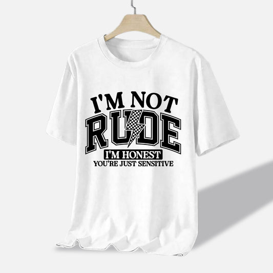 Inappropriate T-Shirt – I’m Not Rude I’m Honest Tee – Funny Sarcastic Shirt for Women - White - Up To 5XL