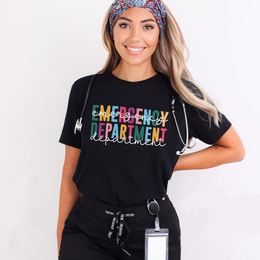 Emergency Department T-Shirt  - Funny Tees For ER Nurse - Black - Up To 5XL