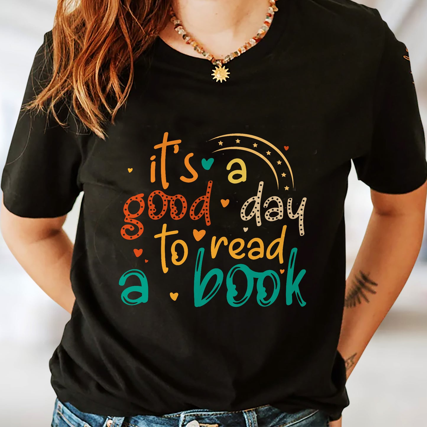Reading Shirt – It’s a Good Day to Read a Book Tee – Book Lover Gift Quote – Black – Up To 5XL