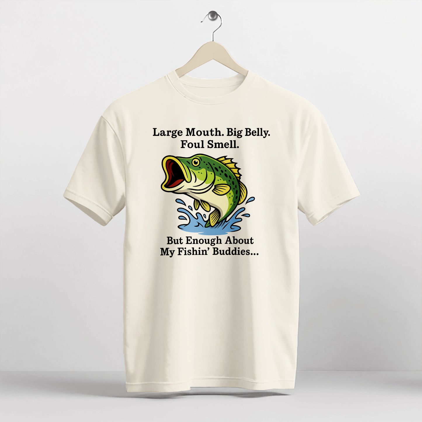 Lager Mouth Big Belly Foul Smell Shirt – Funny Fishing Tee – Fisherman Humor Gift – Natural – Up To 5XL