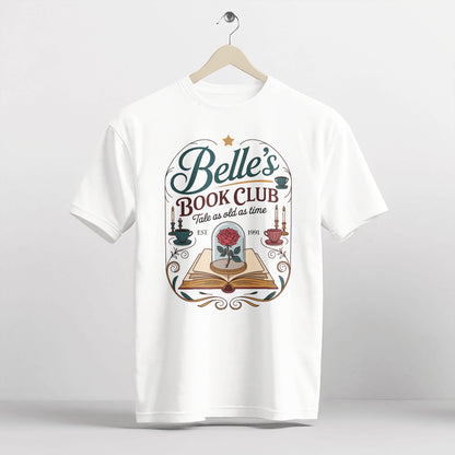 Inspired Reader Tee – Vintage  Belle's Book Club Est 1991 Shirt - White – Up To 5XL