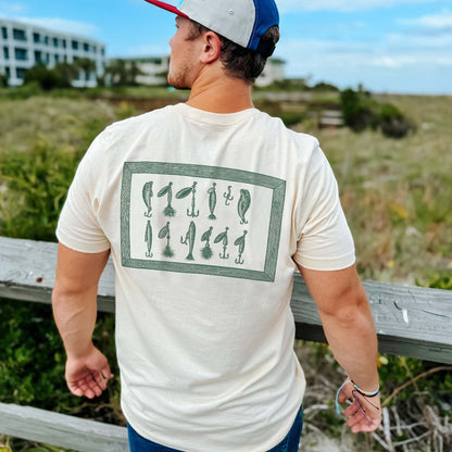 Vintage Fishing Lures and Baits Shirt – Classic Angler Tee – Fisherman Gift – Natural – Up To 5XL