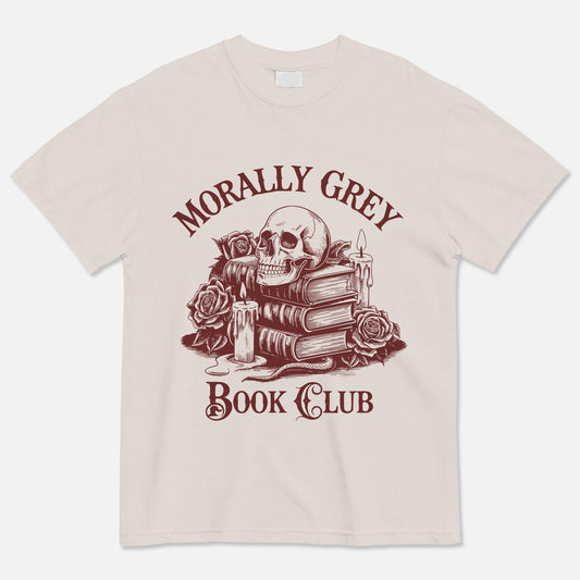 Book Lover Shirt – Morally Grey Book Club Tee – Academia Reading Shirt – Natural – Up To 5XL