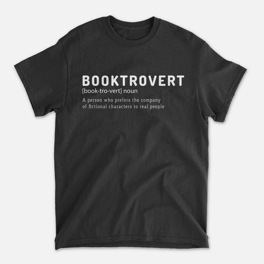Book Lover Shirt – Booktrovert Noun Funny Definition Tee – Black – Up To 5XL