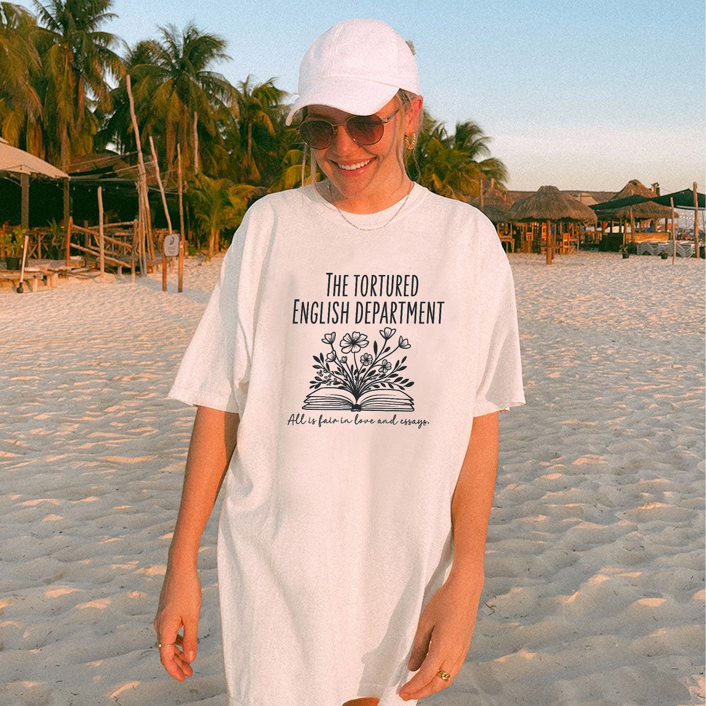 The Tortured English Department Shirt – All Is Fair in Love and Essays Tee – Funny Teacher Gift – White – Up To 5XL