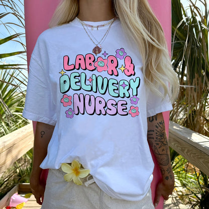 Funny Shirt For Nurse - Labor and Delivery CNA Nurse Tee - White - Up To 5XL