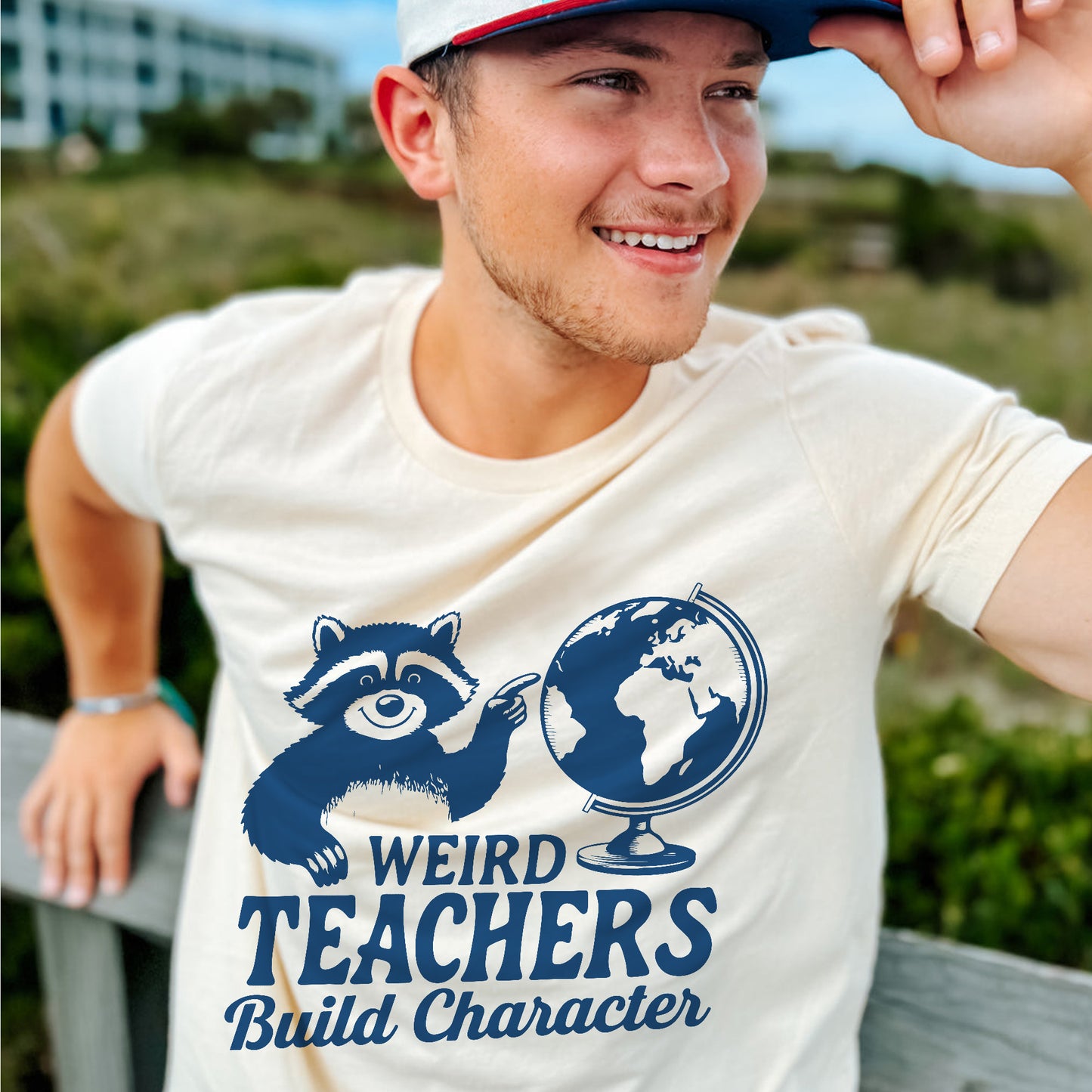 Weird Teachers Build Character T-Shirt  -  Funny Shirt For Teacher - Natural - Up To 5XL