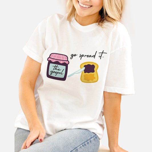 The Gospel Go Spread It T-Shirt  -  Funny Jesus Shirt For Christians- White- Up To 5XL