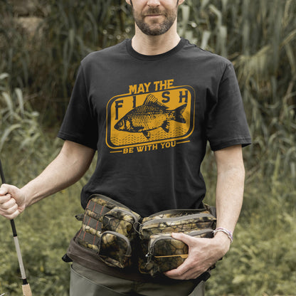 Funny Fisherman Tee - May The Fish Be With You Shirt –  Black – Up To 5XL