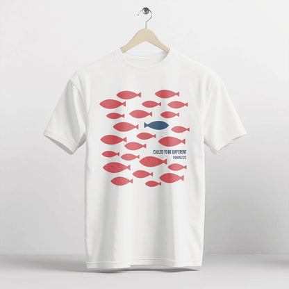 Called To Be Different Shirt – Romans 12:2 Christian Fish Tee – Faith-Based Apparel – White – Up To 5XL