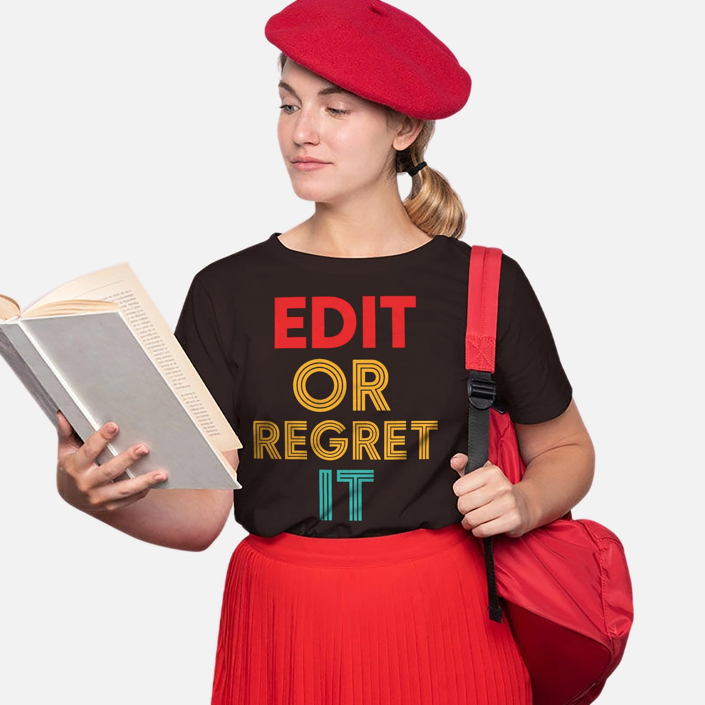 Edit Or Regret It Shirt – Funny English Teacher Grammar Tee – Language Arts Gift – Black – Up To 5XL