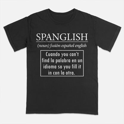 Spanglish Noun T-Shirt -  Funny Shirt For Teacher - Black - Up To 5XL