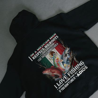 Mexican Man Fishing Hoodie – I Love Fishing, Tacos & Tequila Mexico Flag Pullover