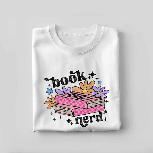 Bookish Shirt – Book Nerd Floral Tee – Cute Book Lover Gift – White – Up To 5XL
