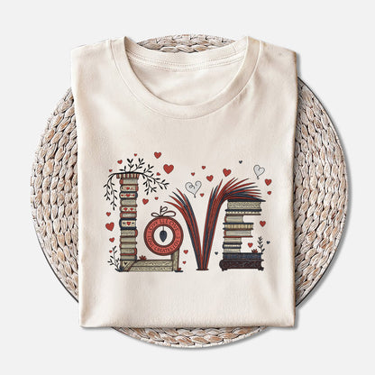 Reading Book Lover Shirt – Funny Book Flower Gift Tee – Natural – Up To 5XL