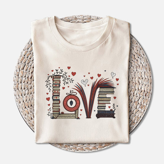 Reading Book Lover Shirt – Funny Book Flower Gift Tee – Natural – Up To 5XL