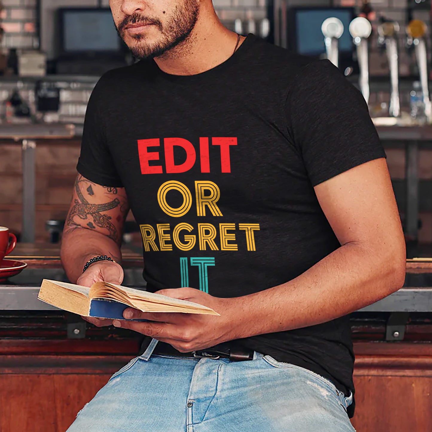 Edit Or Regret It Shirt – Funny English Teacher Grammar Tee – Language Arts Gift – Black – Up To 5XL
