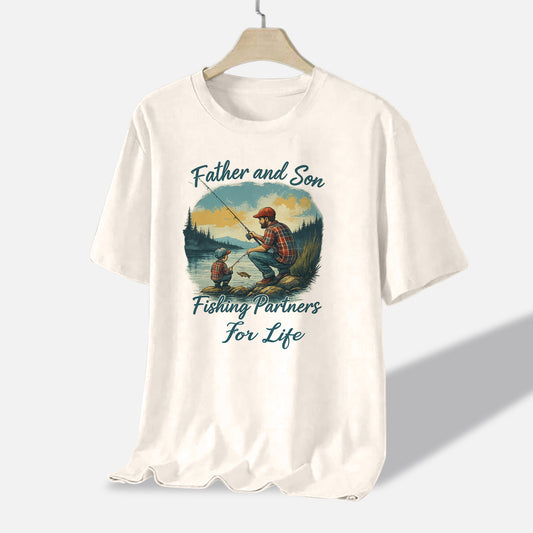 Fisherman Gift Shirt for Family – Father and Son Fishing Partners For Life Shirt – Natural – Up To 5XL