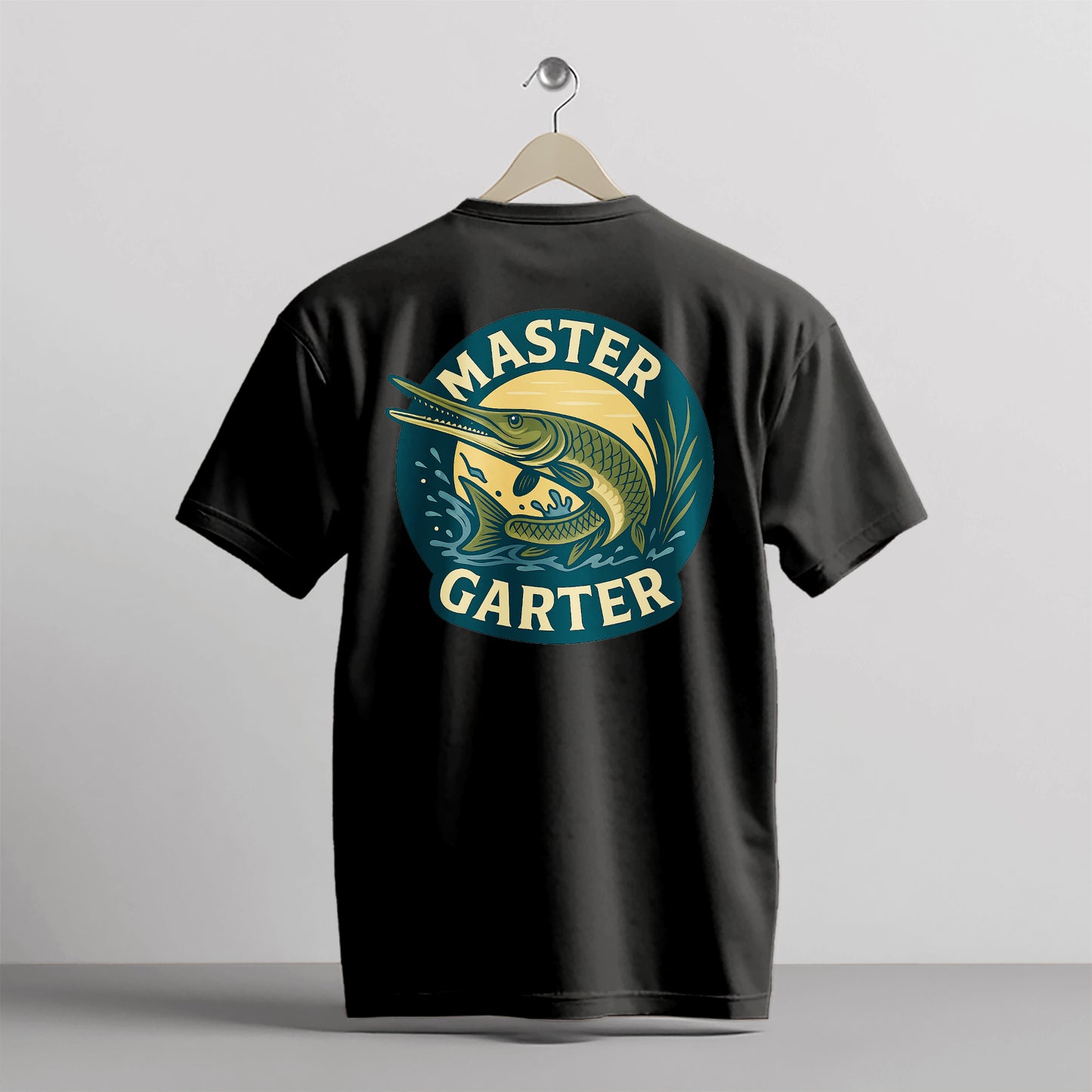 Master Garter Shirt – Alligator Gar Fishing Tee - Black – Up To 5XL