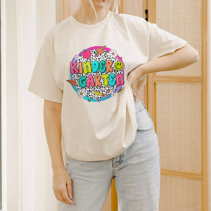 Kindergarten Shirt – Back To School Tee for Teacher – Natural – Up To 5XL