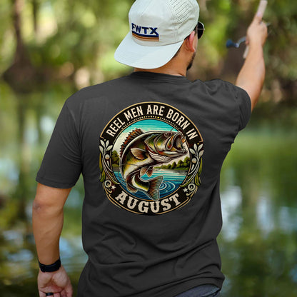 Fishing Birthday Gift Tee for Fisherman – Reel Men Are Born In August Shirt – Up To 5XL
