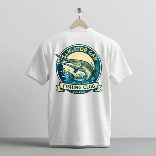 Alligator Gar Fishing Club Est. 2025 Shirt – Gar Fishing Tee – Fisherman Gift Idea – White – Up To 5XL