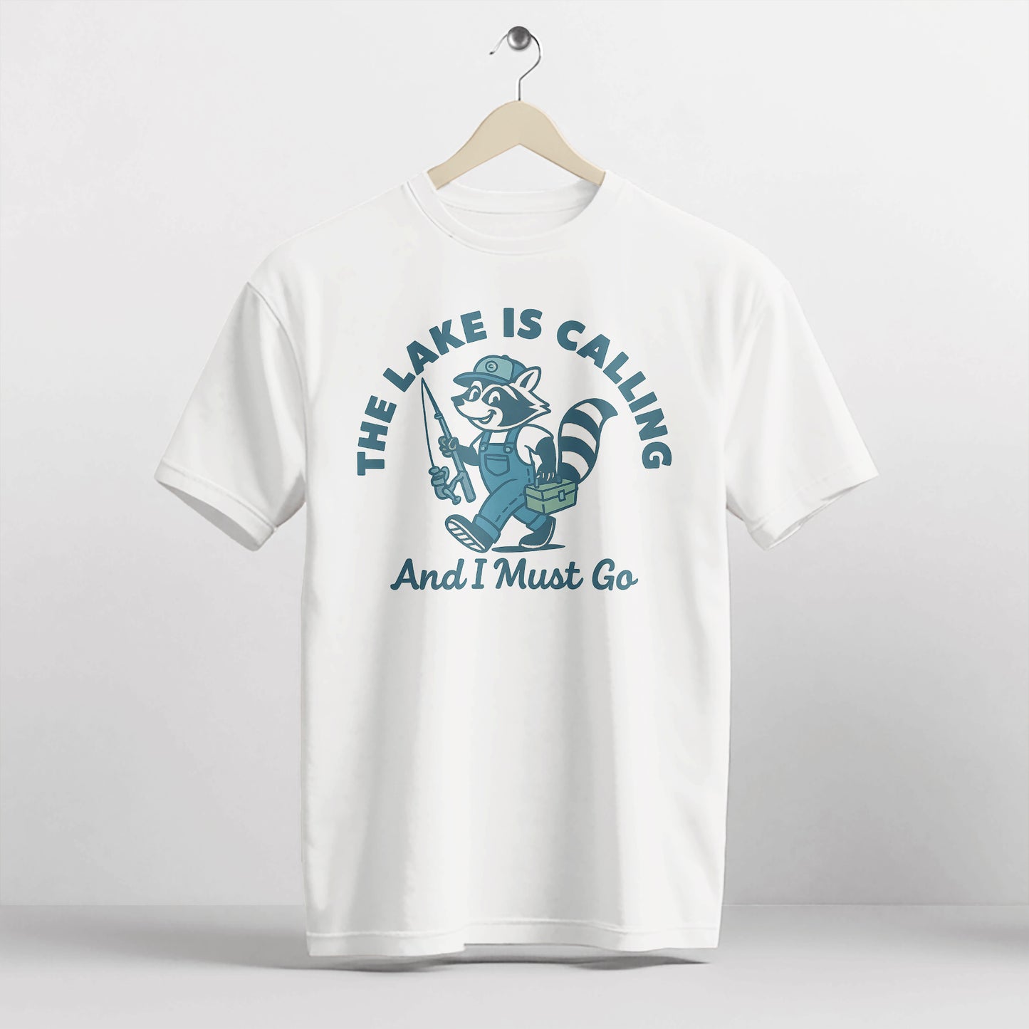Funny Fishing Tee – The Lake Is Calling And I Must Go –  Fisherman Gift Shirt – White – Up To 5XL