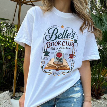 Inspired Reader Tee – Vintage  Belle's Book Club Est 1991 Shirt - White – Up To 5XL
