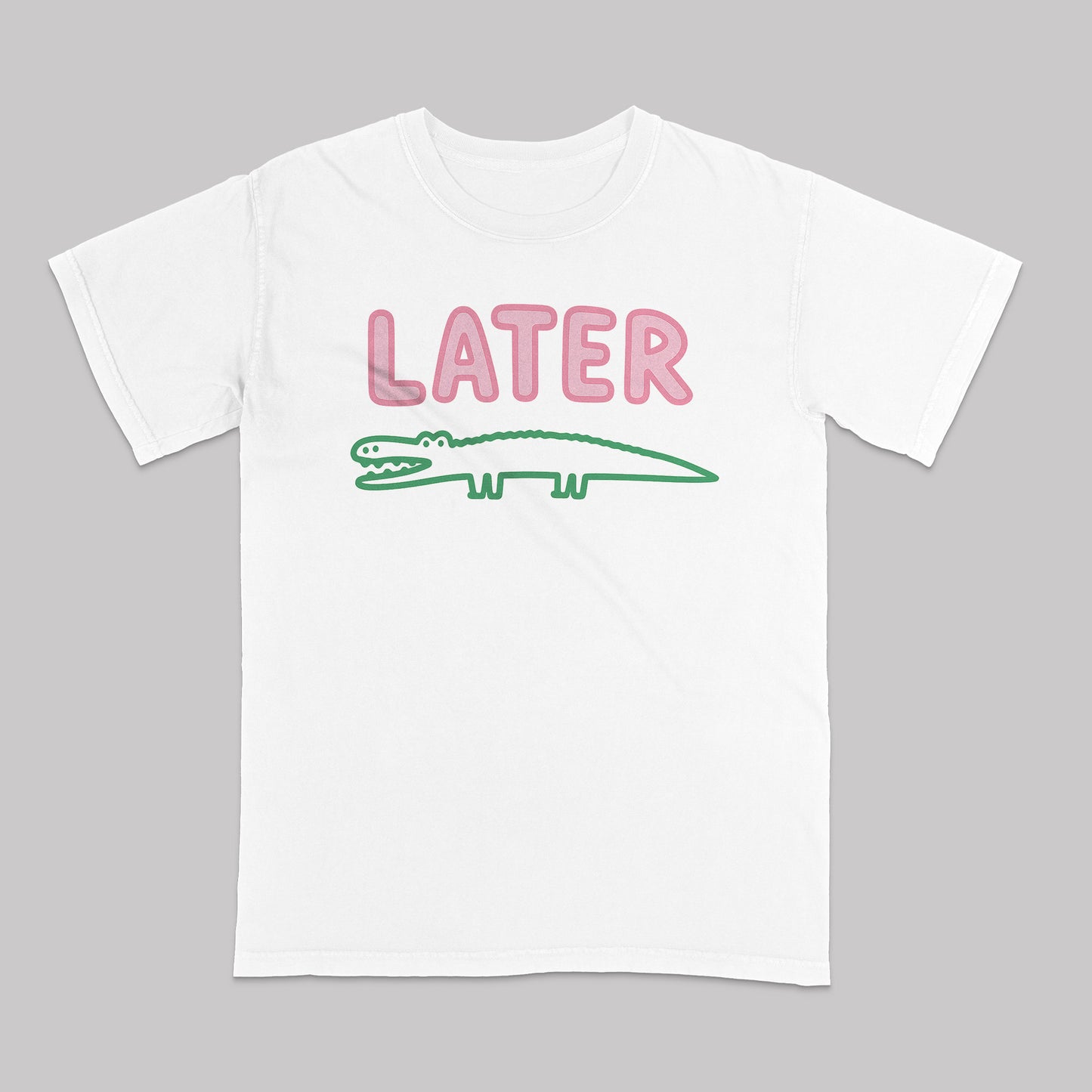 Later Alligator T-Shirt – Funny Minimal Crocodile Tee For Reptile Lovers - White - Up To 5XL