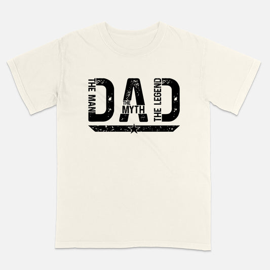 Dad The Man The Myth The Legend – Father’s Day Shirts - Soft Cotton Short Sleeve Natural Tee - Up To 5XL