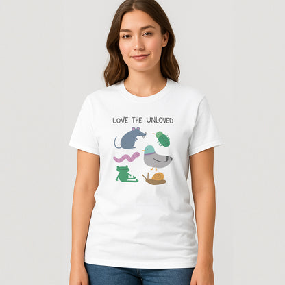 Love The Unloved Cute Animal T-Shirt – Funny Wholesome Creatures Tee- White - Up To 5XL