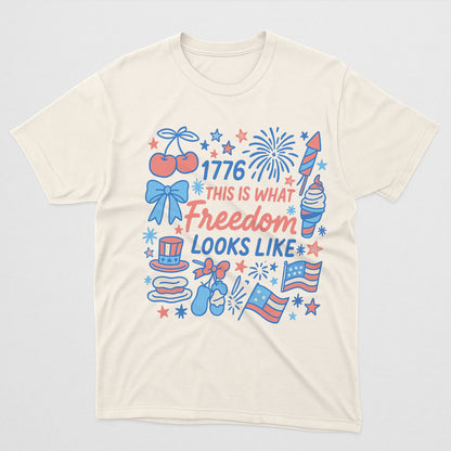 This Is What Freedom Looks Like T-Shirt – Cute 1776 Patriotic 4th of July Tee – Natural Tee - Up To 5X