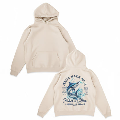 Jesus Made Me a Fisher of Man Hoodie – Christian Fishing Hoodie for Men
