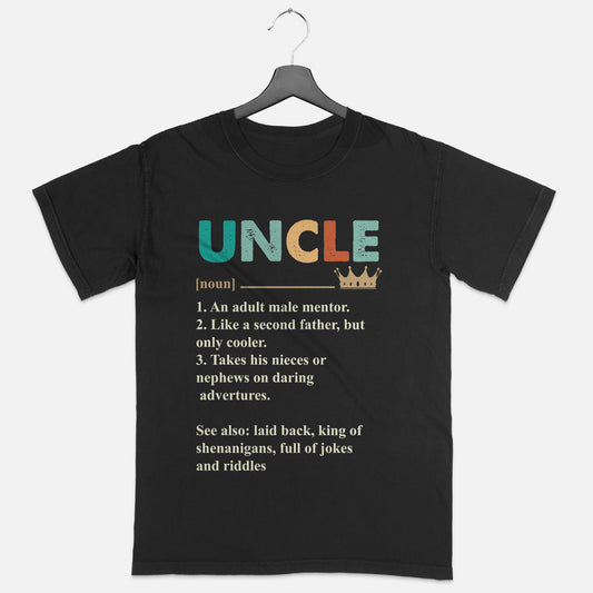 Uncle Definition Shirt – Cool Funcle Shirts - Soft Cotton Short Sleeve Black Tee - Up To 5XL