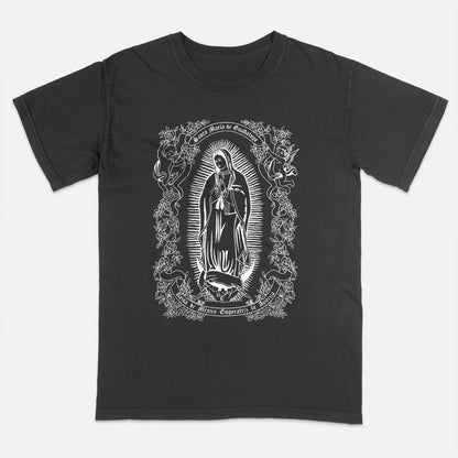 Religious Christian Shirt – Virgen de Guadalupe – Guadalupe’s Virgin Catholic Faith Tee – Black – Up To 5XL