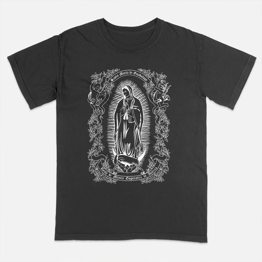 Religious Christian Shirt – Virgen de Guadalupe – Guadalupe’s Virgin Catholic Faith Tee – Black – Up To 5XL