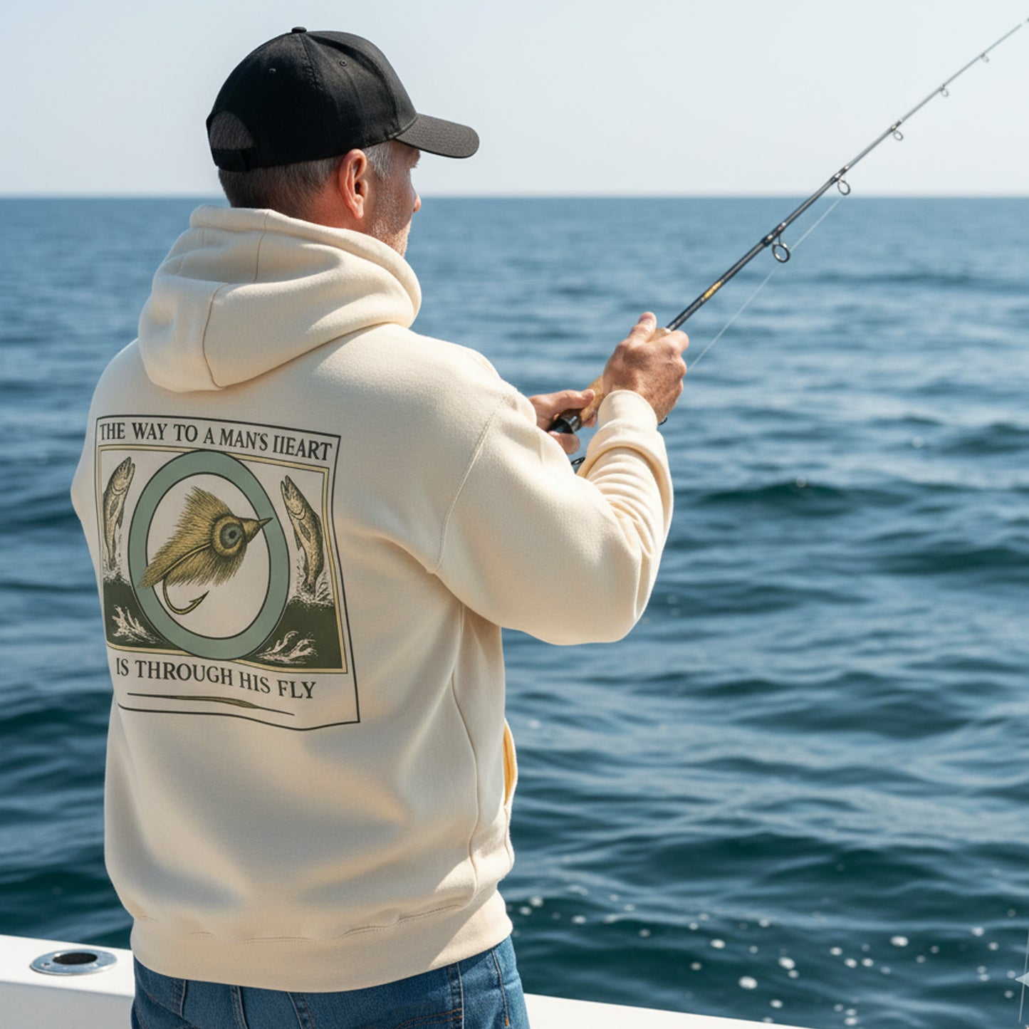 Through His Fly Hoodie – Funny Fly Fishing Hoodie for Anglers, Fly Fisherman Gift, Trout Fishing Apparel