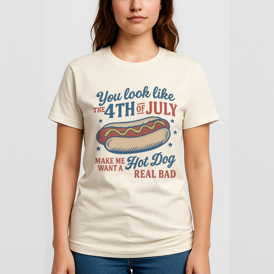 You Look Like The 4th Of July Shirt – Funny 4th Shirts For Independence Day – Natural Tee - Up To 5X