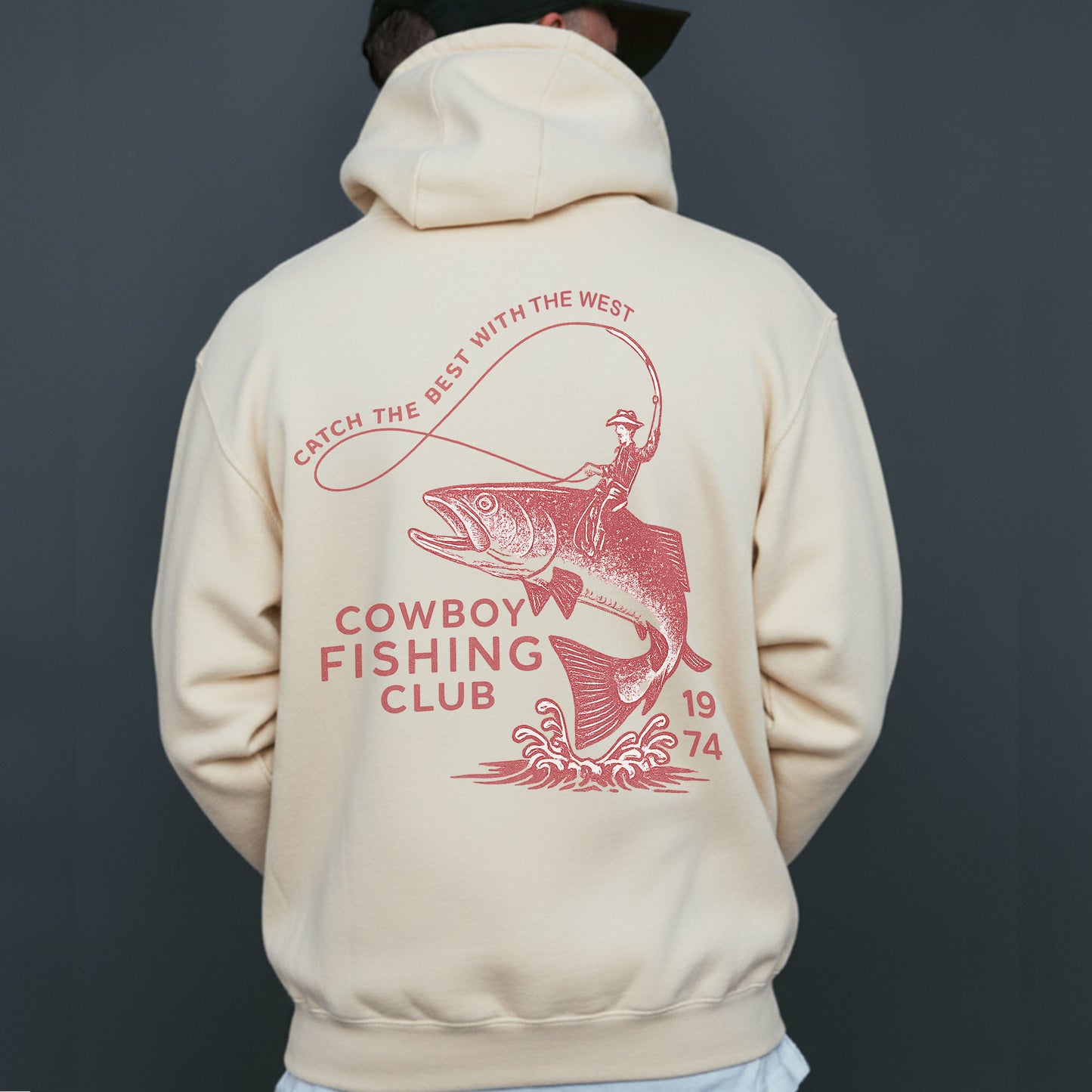 Cowboy Fishing Club Hoodie – Western Fishing Hoodie, Vintage Rodeo Fisherman Hooded Sweatshirt, Angler Gift