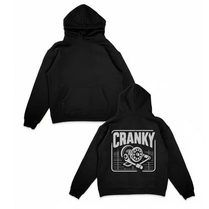 Cranky Fishing Reel Hoodie – Funny Angler Hoodie for Fishermen, Crankbait Fishing Apparel, Fisherman Gift
