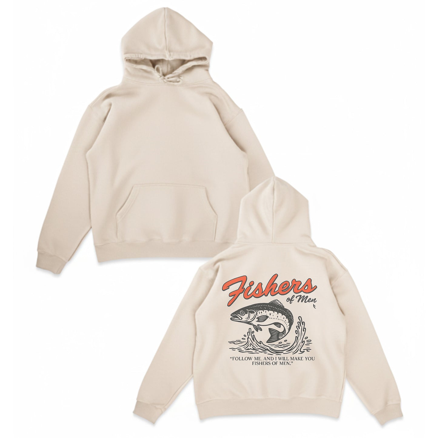 Fishers of Men Hoodie – Christian Fishing Hoodie, Faith-Based Fisherman Gift, Bible Verse Hoodie, Matthew 4:19