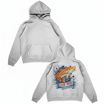 “The Red Whisperer” Fleece Pullover Hoodie – Saltwater Fishing Hoodie for Anglers