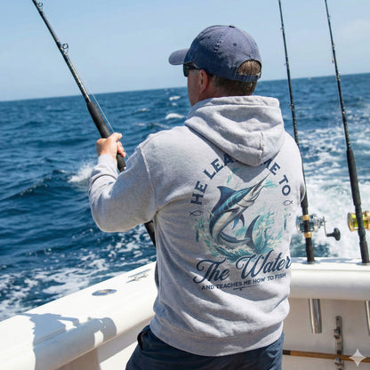 He Leads Me To The Water Hoodie – Christian Fishing Hoodie for Men