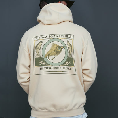 Through His Fly Hoodie – Funny Fly Fishing Hoodie for Anglers, Fly Fisherman Gift, Trout Fishing Apparel