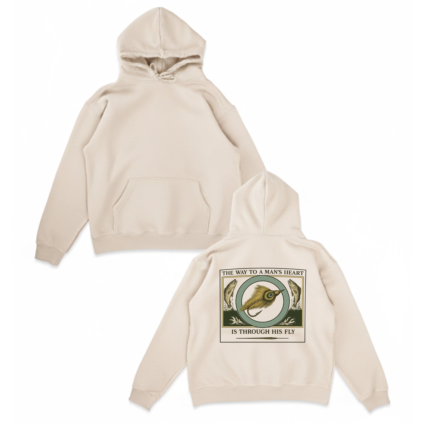 Through His Fly Hoodie – Funny Fly Fishing Hoodie for Anglers, Fly Fisherman Gift, Trout Fishing Apparel