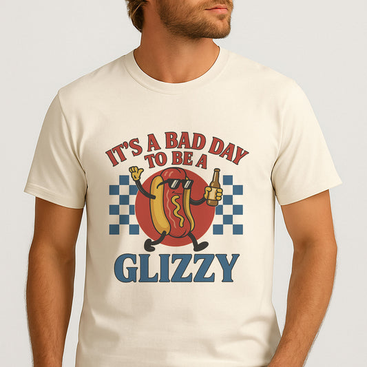 Funny Fourth Of July Hot Dog Shirt – It’s A Bad Day To Be A Glizzy – Funny 4th Shirts - Natural Tee - Up To 5X