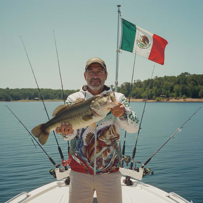 Mexican Pescador Fishing Jacket – Mexico Flag Bass Windbreaker for Proud Fishermen