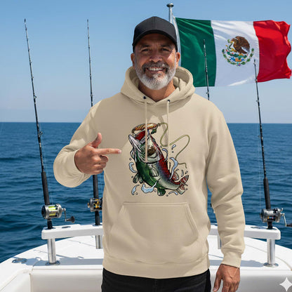 Mexican Fisherman Premium Fleece Hoodie – Mexico Flag Bass Fishing Pullover
